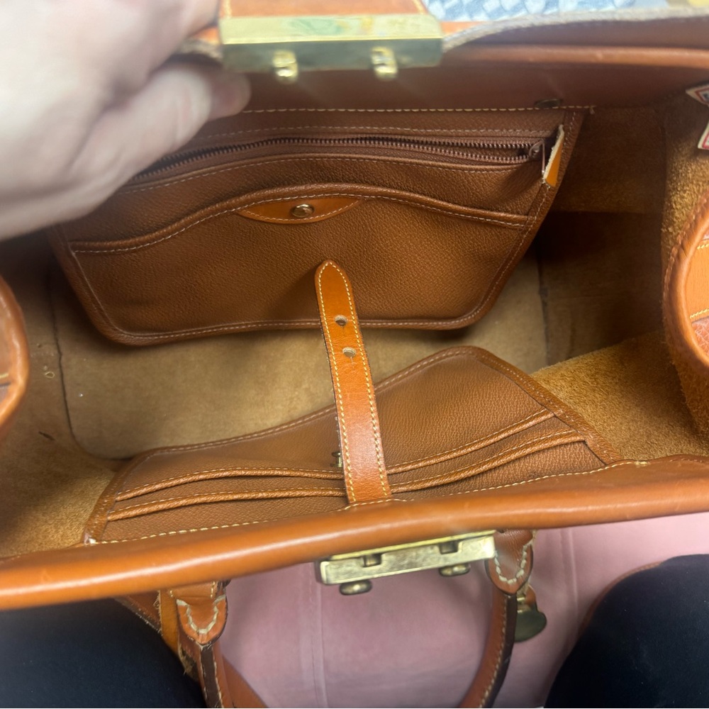 Dooney & Bourke Pebble Leather Satchel in Cognac Brown with Gold Hardware - Picture 4 of 17